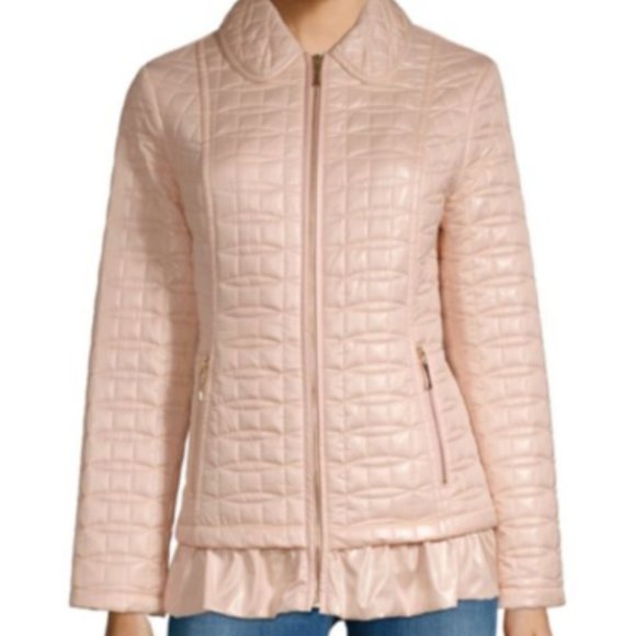 Kate Spade New York Quilted Ruffle-Hem Jacket XS Jackets & Coats